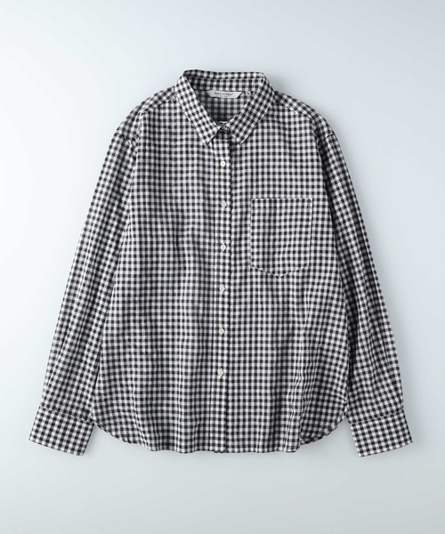 BACK NUMBER(バックナンバー)の「【BACK NUMBER】ライトポプリン長袖チェックシャツ(シャツ/ブラウス・レディース・ホワイト×ブラック/ホワイト×ネイビー・L/S/M/XL)」の10枚目の写真