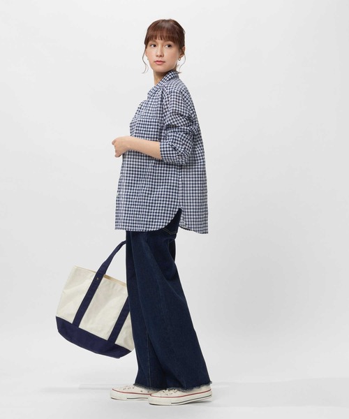 BACK NUMBER(バックナンバー)の「【BACK NUMBER】ライトポプリン長袖チェックシャツ(シャツ/ブラウス・レディース・ホワイト×ブラック/ホワイト×ネイビー・L/S/M/XL)」の7枚目の写真