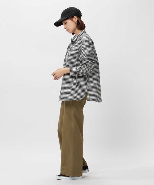 BACK NUMBER(バックナンバー)の「【BACK NUMBER】ライトポプリン長袖チェックシャツ(シャツ/ブラウス・レディース・ホワイト×ブラック/ホワイト×ネイビー・L/S/M/XL)」の3枚目の写真