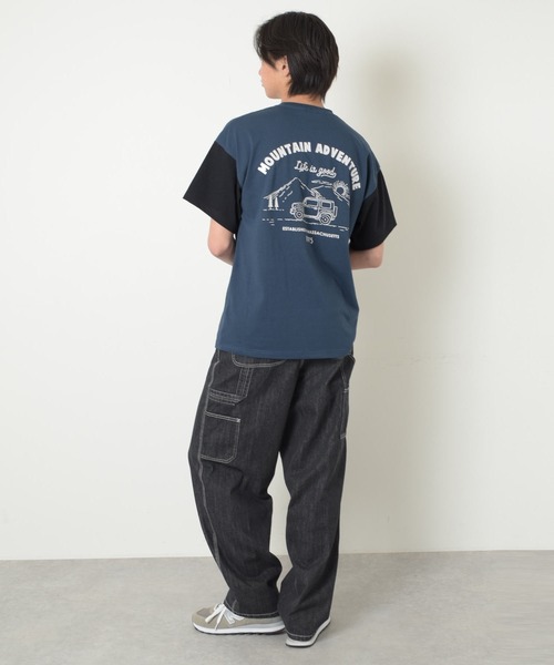 PEN FIELD(ペンフィールド)の「【Penfield】【防汚加工】バイカラーバックプリント半袖Tシャツ(Tシャツ/カットソー・キッズ・オートミール/ネイビー・170cm/160cm/150cm/140cm)」の5枚目の写真