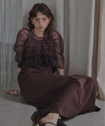 Ruffle tulle airy dress