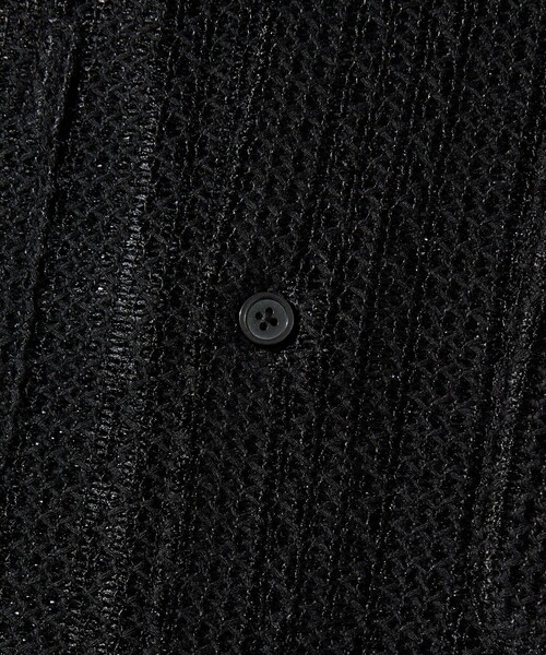 FREAK'S STORE（フリークスストア）の「FREAK’S STORE/フリークスストア レース編みオープンカラーシャツ/リラックス（シャツ/ブラウス・メンズ・ブラック/オフホワイト・MEDIUM/LARGE）」の5枚目の写真