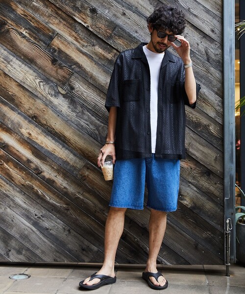 FREAK'S STORE（フリークスストア）の「FREAK’S STORE/フリークスストア レース編みオープンカラーシャツ/リラックス（シャツ/ブラウス・メンズ・ブラック/オフホワイト・MEDIUM/LARGE）」の13枚目の写真