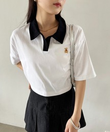 one after another NICE CLAUP | 【teddy bear コラボ商品】くまちゃん刺しゅうポロシャツ(ポロシャツ)