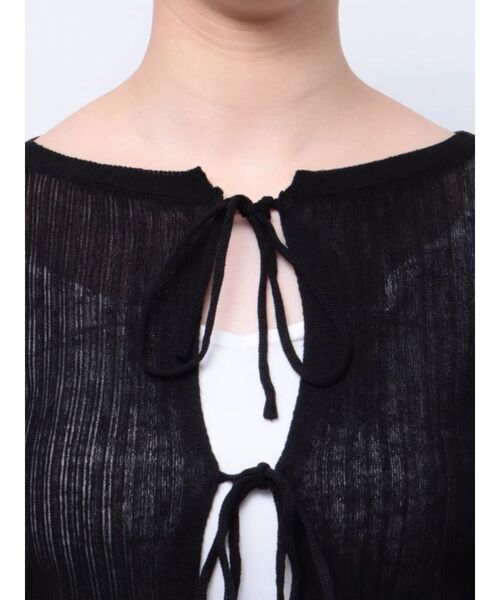 Ungrid(アングリッド)の「2Wayリボンニットカーデ(カーディガン/ボレロ・レディース・アイボリー/ブラック/グリーン系その他・FREE)」の4枚目の写真