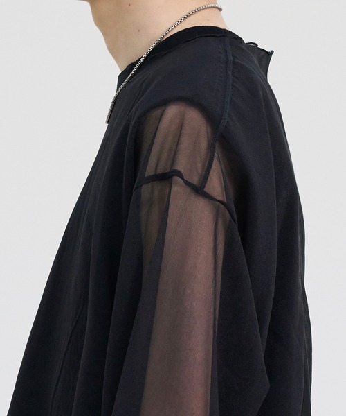 LAPIIS（ラピス）の「TRANSPARENT SHEER SHIRT（Tシャツ/カットソー・メンズ・ブラック/ブルー・FREE）」の21枚目の写真