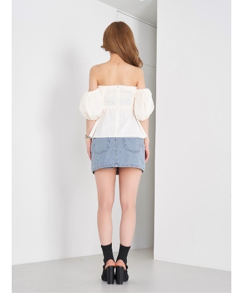 チュールドッキングオフショルブラウス（シャツ/ブラウス）｜Darich