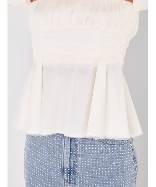 チュールドッキングオフショルブラウス（シャツ/ブラウス）｜Darich