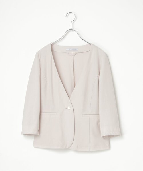 IKKA LOUNGE（イッカラウンジ）の「【洗濯機で洗える／セットアップ対応】GOKU楽ツイルストレッチジャケット（テーラードジャケット・レディース・ネイビー/ライトグレー・M/L/S）」の17枚目の写真