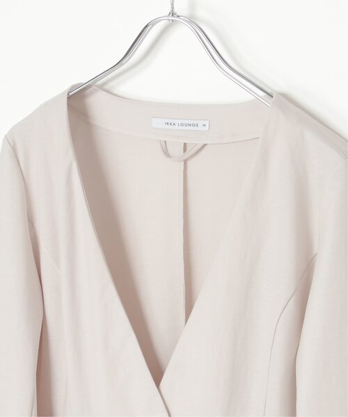 IKKA LOUNGE（イッカラウンジ）の「【洗濯機で洗える／セットアップ対応】GOKU楽ツイルストレッチジャケット（テーラードジャケット・レディース・ネイビー/ライトグレー・M/L/S）」の19枚目の写真