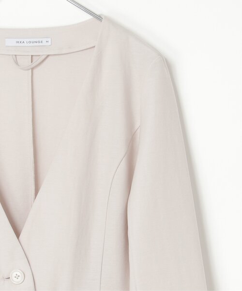IKKA LOUNGE（イッカラウンジ）の「【洗濯機で洗える／セットアップ対応】GOKU楽ツイルストレッチジャケット（テーラードジャケット・レディース・ネイビー/ライトグレー・M/L/S）」の20枚目の写真