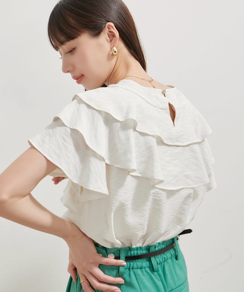 VIS（ビス）の「フリルティアードブラウス（シャツ/ブラウス・レディース・ブラック/オフホワイト/ブラウン系その他・FREE）」の21枚目の写真