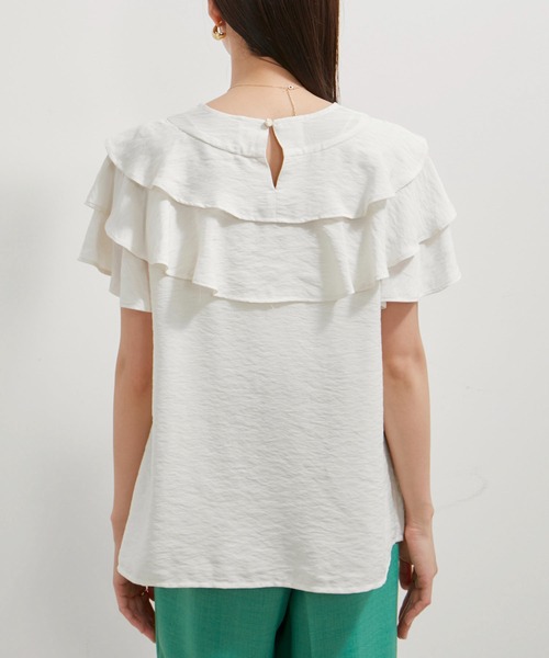 VIS（ビス）の「フリルティアードブラウス（シャツ/ブラウス・レディース・ブラック/オフホワイト/ブラウン系その他・FREE）」の14枚目の写真