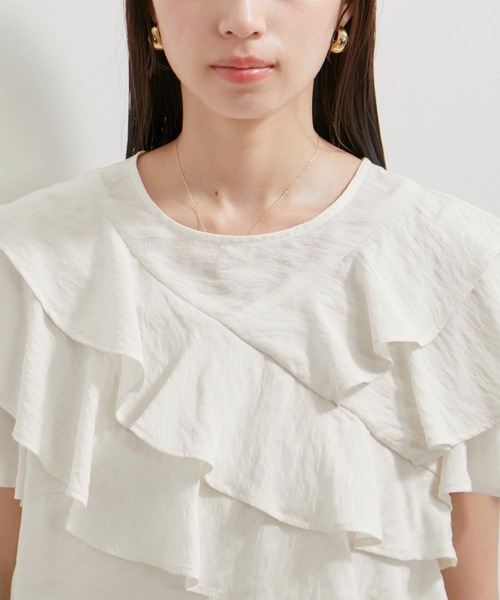 VIS（ビス）の「フリルティアードブラウス（シャツ/ブラウス・レディース・ブラック/オフホワイト/ブラウン系その他・FREE）」の15枚目の写真