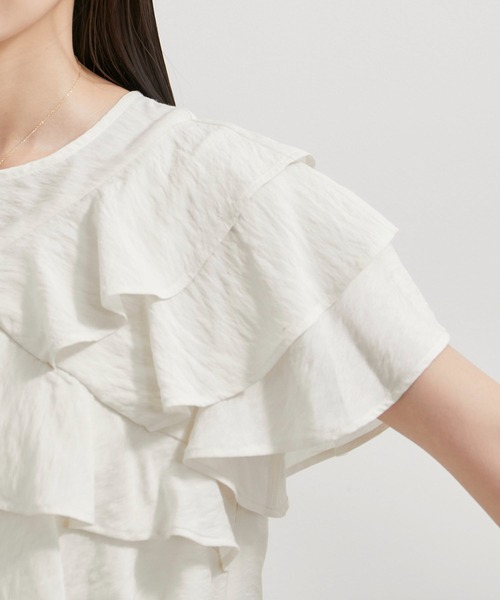 VIS（ビス）の「フリルティアードブラウス（シャツ/ブラウス・レディース・ブラック/オフホワイト/ブラウン系その他・FREE）」の16枚目の写真