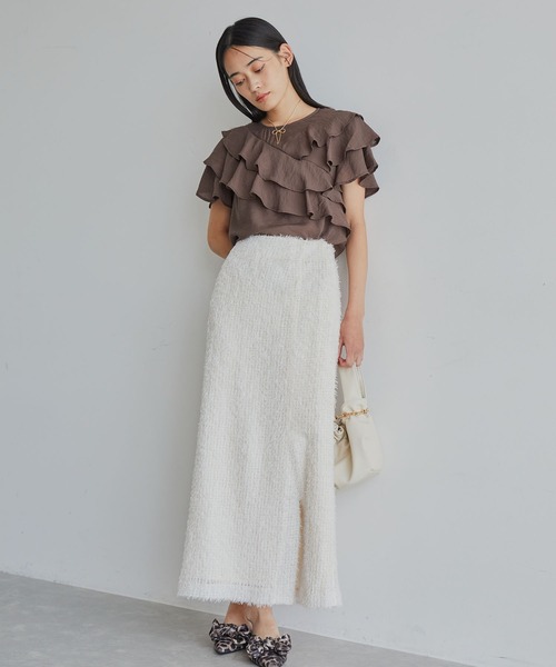 VIS（ビス）の「フリルティアードブラウス（シャツ/ブラウス・レディース・ブラック/オフホワイト/ブラウン系その他・FREE）」の11枚目の写真