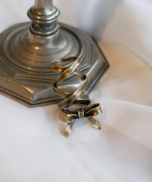 LOVE BY e.m. （ラブバイイーエム）の「リボンレースアップリング/レディース/バレエコア（リング・レディース・シルバー/ブラック/ゴールド/ピンク系その他/アンティークシルバー/アンティークゴールド・LL/L/M）」の11枚目の写真