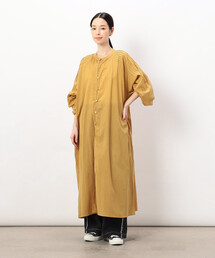 ONIGIRI | 【 速乾 】綿100% バンドカラー ボリュームスリーブ シャツワンピース(シャツワンピース)