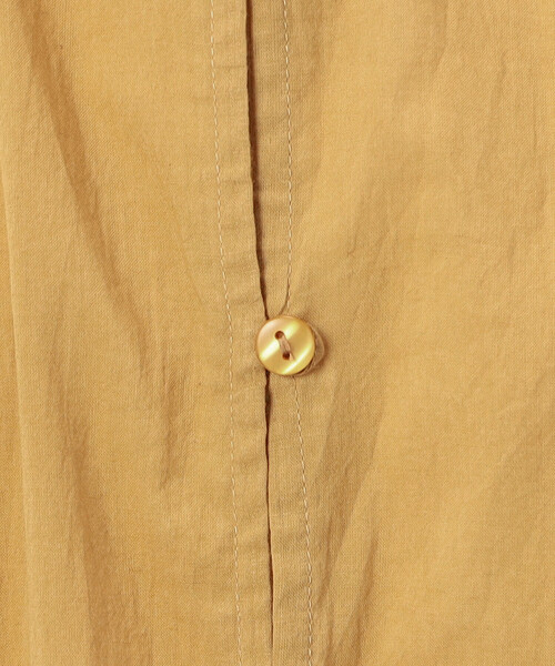 ONIGIRI（オニギリ）の「【 速乾 】綿100％ バンドカラー　ボリュームスリーブ シャツワンピース（シャツワンピース・レディース・マスタード/ブラウン/オフホワイト・FREE）」の12枚目の写真
