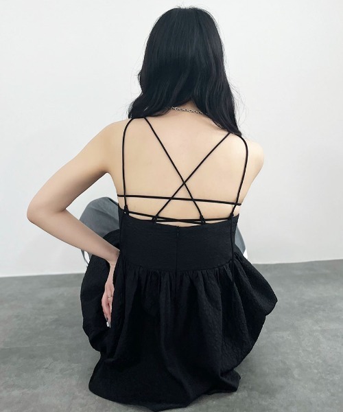 バッククロスチューブトップ／back cross tube top 背中開き