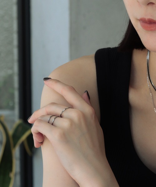 nach シカデザイン リング　美品♡ リング サージカルステンレス製 ダイヤモンド ツートンカラー