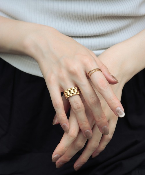 nach シカデザイン リング　美品♡ セール】【サージカルステンレス】czワンポイントリング（リング