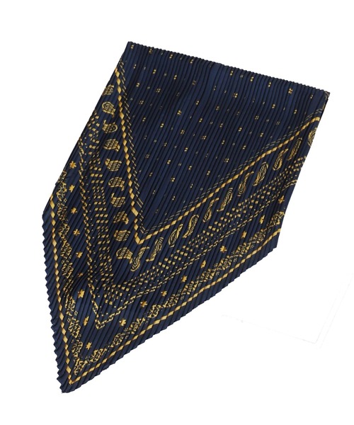 Settimissimo（セッティミッシモ）の「ペイズリー柄 プリーツ スカーフ（ストール/ショール・レディース・ネイビー/ホワイト・FREE）」の10枚目の写真