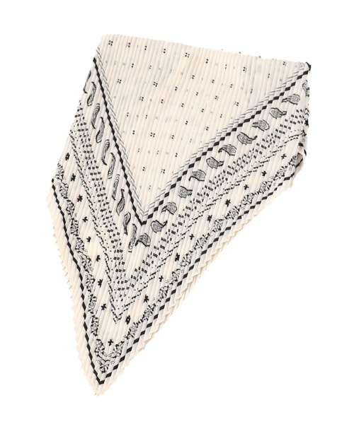 Settimissimo（セッティミッシモ）の「ペイズリー柄 プリーツ スカーフ（ストール/ショール・レディース・ネイビー/ホワイト・FREE）」の9枚目の写真