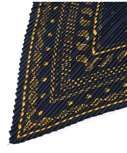 Settimissimo（セッティミッシモ）の「ペイズリー柄 プリーツ スカーフ（ストール/ショール・レディース・ネイビー/ホワイト・FREE）」の12枚目の写真