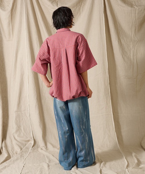 WETTEMPT（ウィテンプト）の「SEERSUCKER CHECKED SHIRT / シアサッカーチェックシャツ（シャツ/ブラウス・メンズ・ブルー/レッド/ブラウン・LARGE/MEDIUM/SMALL）」の11枚目の写真