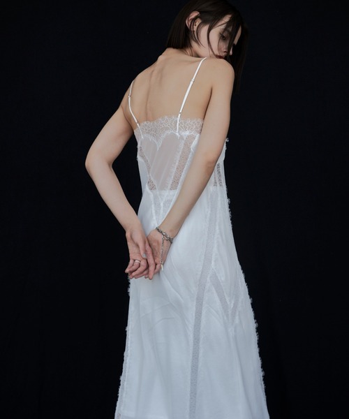 セール】LACE TRIMMED CAMISOLE DRESS/レーストリムド