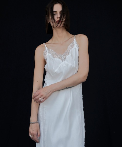 セール】LACE TRIMMED CAMISOLE DRESS/レーストリムド