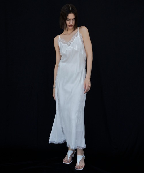 セール】LACE TRIMMED CAMISOLE DRESS/レーストリムド