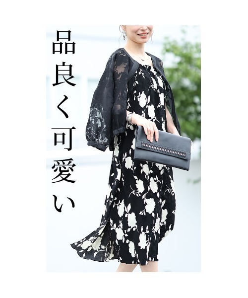 Sawa a la mode(サワアラモード)の「バックリボン花ワンピース(ワンピース・レディース・ベージュ/ブラック・FREE)」の6枚目の写真