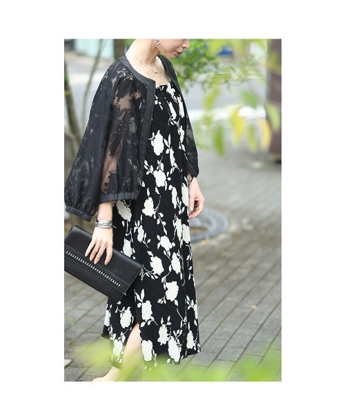 Sawa a la mode(サワアラモード)の「バックリボン花ワンピース(ワンピース・レディース・ベージュ/ブラック・FREE)」の10枚目の写真