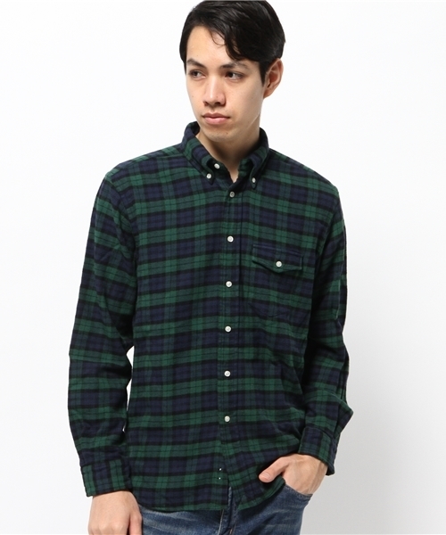 SHIPS（シップス）の「SA: 【アメリカ製】 フランネル/タータンチェック ボタンダウン シャツ（シャツ/ブラウス・メンズ・ダークブルー/ネイビー/レッド/カーキ・LARGE/MEDIUM/SMALL/X-LARGE/X-SMALL）」の4枚目の写真