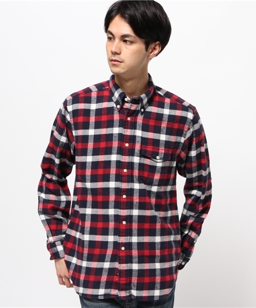 SHIPS（シップス）の「SA: 【アメリカ製】 フランネル/タータンチェック ボタンダウン シャツ（シャツ/ブラウス・メンズ・ダークブルー/ネイビー/レッド/カーキ・LARGE/MEDIUM/SMALL/X-LARGE/X-SMALL）」の3枚目の写真