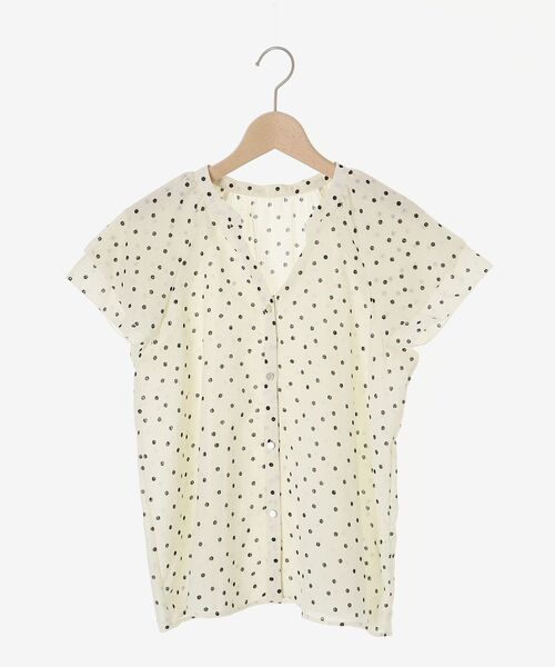 le.coeur blanc（ルクールブラン）の「シアースラブVネックブラウス（シャツ/ブラウス・レディース・ブラック/ホワイト系その他/ブラック系その他・38）」の4枚目の写真