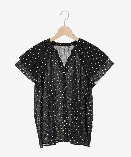 le.coeur blanc（ルクールブラン）の「シアースラブVネックブラウス（シャツ/ブラウス・レディース・ブラック/ホワイト系その他/ブラック系その他・38）」の18枚目の写真