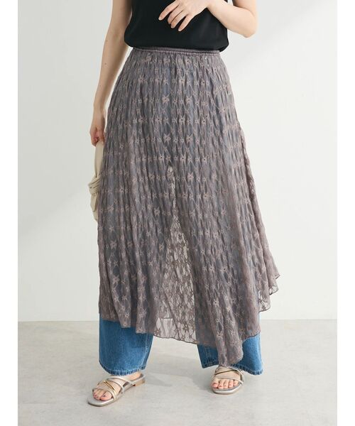 ELENCARE DUE（エレンカーレデュエ）の「・ELENCARE　DUE　レースアシンメトリースカート（スカート・レディース・アイボリー/ブラック/チャコールグレー・FREE）」の8枚目の写真