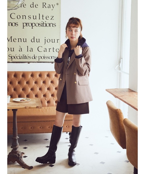 earth music&ecology（アースミュージックアンドエコロジー）の「テーラードジャケット（テーラードジャケット・レディース・チェック/ネイビー・M/L）」の4枚目の写真