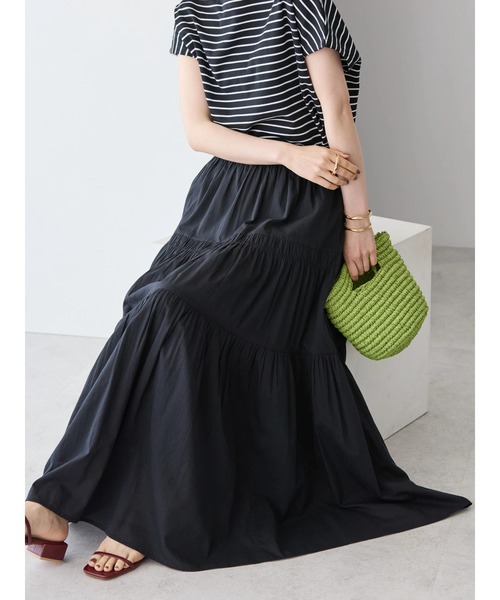 AMERICAN HOLIC（アメリカンホリック）の「インドコットンティアードボイルスカート（スカート・レディース・ブラック/その他14・L/M）」の4枚目の写真