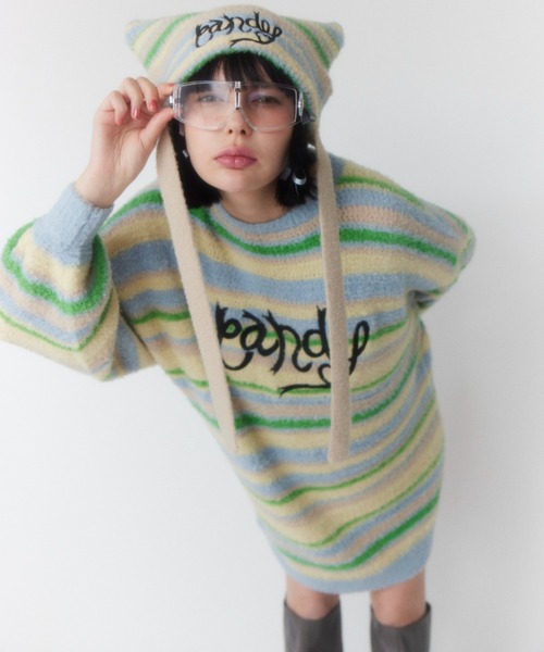 Candy Stripper（キャンディストリッパー）の「LOLLIPOP MULTI BORDER ニット（ニット/セーター・レディース・ベージュ/ピンク/ブラック・2）」の4枚目の写真