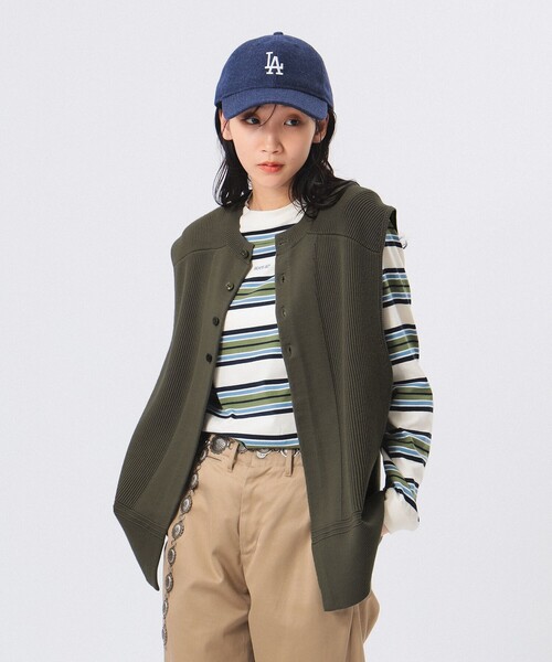 BEAMS BOY（ビームスボーイ）の「ミリタリー ロング ベスト（ベスト・レディース・ブラック/オリーブ・ONE SIZE）」の9枚目の写真