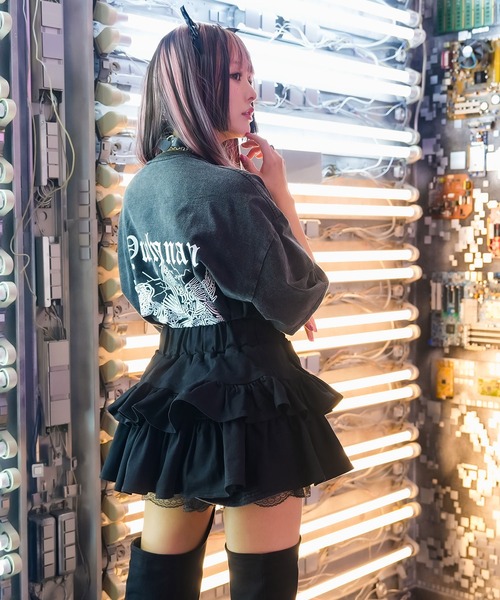 Diable baiser（ディアブルベーゼ）の「ビッグシルエットUSED風Tシャツ 【オーバーサイズ】【ロング丈】（Tシャツ/カットソー・レディース・ブラック系その他/ブラック・FREE）」の5枚目の写真