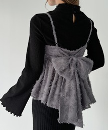 JUNOAH | バックリボンフラワージャガードビスチェ[高身長サイズMT有り](キャミソール)