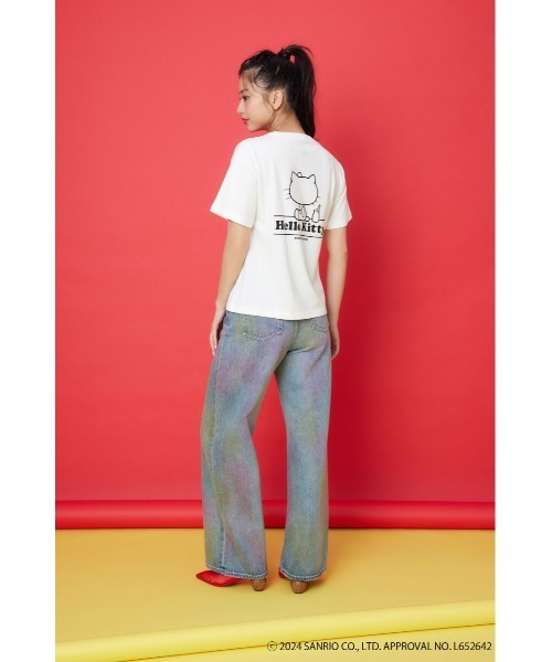 完売　ロデオクラウンズワイドボウル　×ハローキティーちゃんガーデン RODEO CROWNS WIDE BOWL (HK)VINTAGE KITTY Tシャツ C.GRY -靴