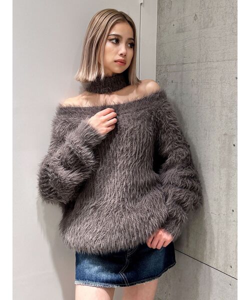 GYDA 2WAYシャギーチョーカーニット セール】2WAYシャギーチョーカーニットトップス（ニット