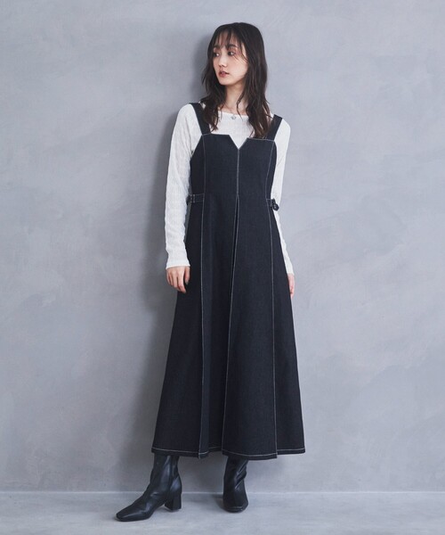 THE SHOP TK （ザ ショップ ティーケー ）の「◆デニムステッチジャンスカ/親子リンク（ワンピース・レディース・ブルー系その他/ブラック・11/12/13）」の16枚目の写真