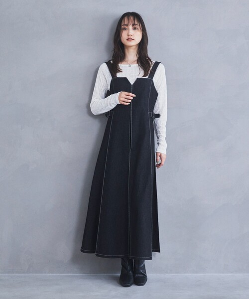 THE SHOP TK （ザ ショップ ティーケー ）の「◆デニムステッチジャンスカ/親子リンク（ワンピース・レディース・ブルー系その他/ブラック・11/12/13）」の14枚目の写真